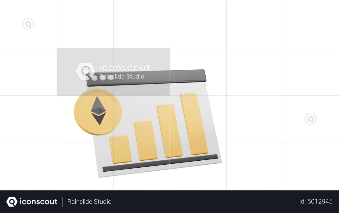 Ethereum Growth Chart  3D Icon