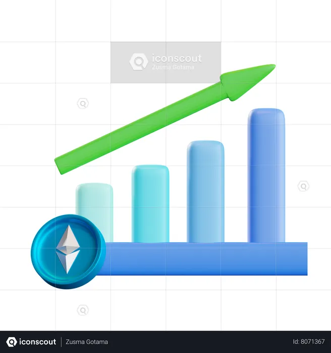 Ethereum Growth Chart  3D Icon