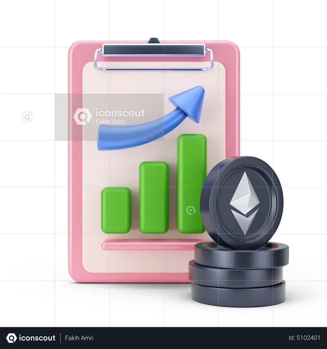 Ethereum Growth Report  3D Icon