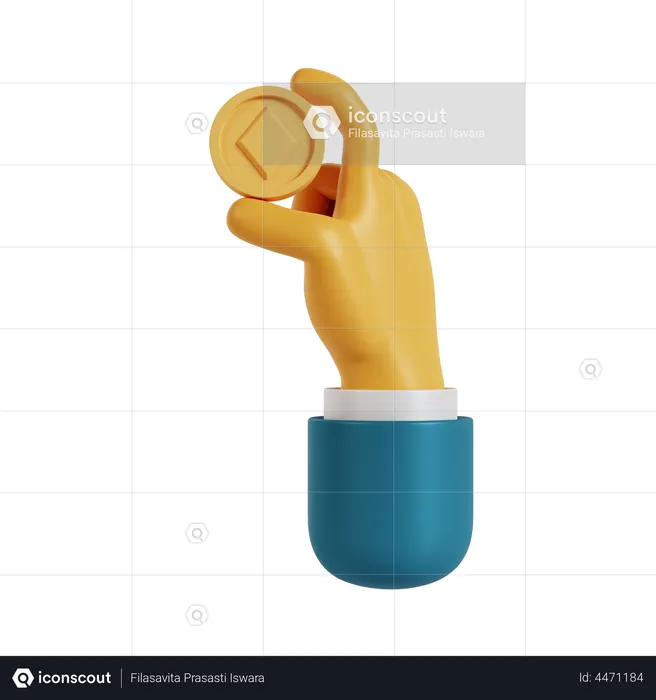 Ethereum Holding Hand Gesture  3D Illustration