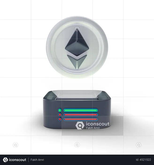 Ethereum-Hologramm  3D Illustration