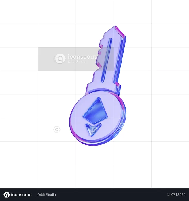 Ethereum Key  3D Icon