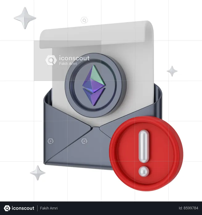 Ethereum Mail  3D Icon