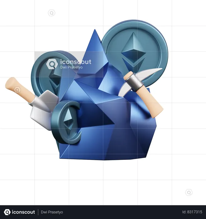 Ethereum Mining  3D Icon