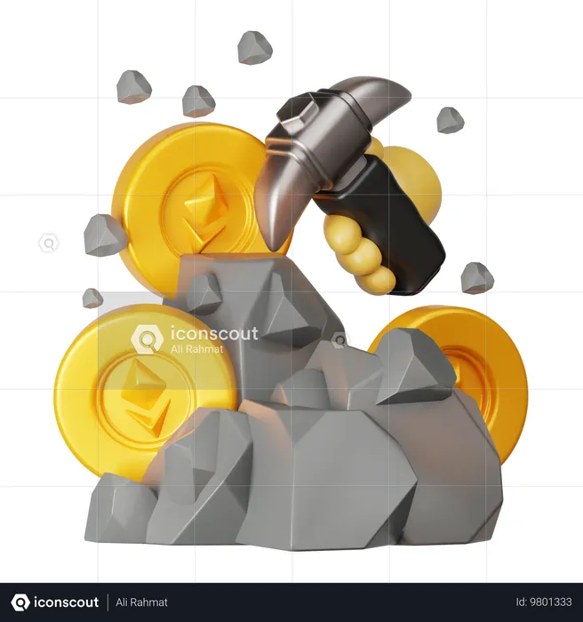 Exploitation minière d'Ethereum  3D Icon