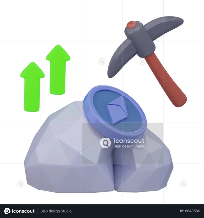 Croissance minière d'Ethereum  3D Icon