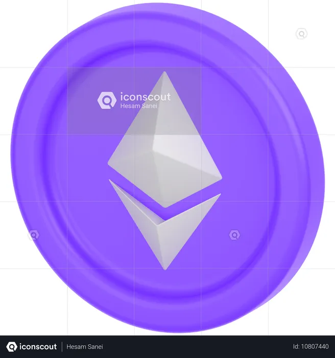 Ethereum-Münze  3D Icon