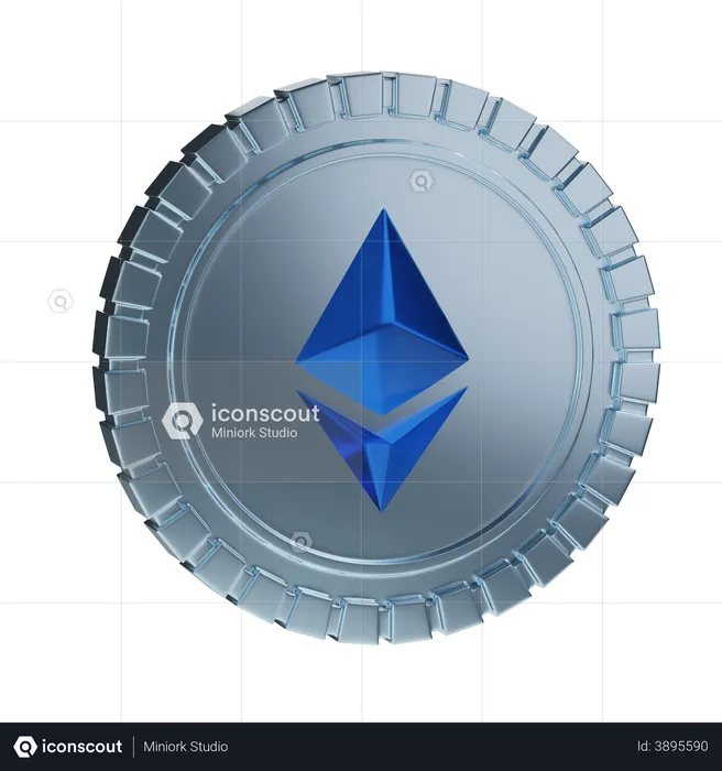 Ethereum-Münze  3D Illustration