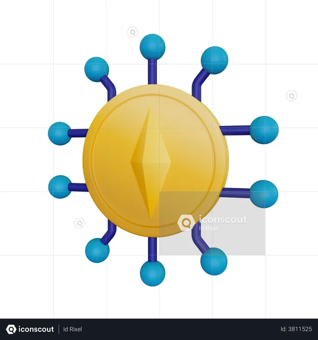 Ethereum-Netzwerk  3D Icon