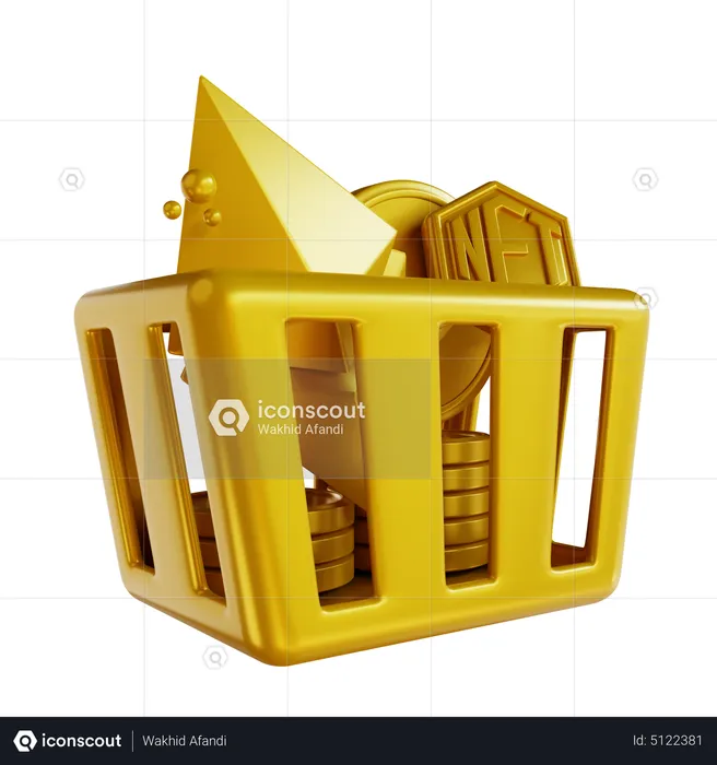 Ethereum Nft Basket  3D Icon