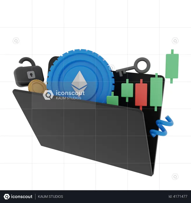 Ethereum-Ordner  3D Illustration