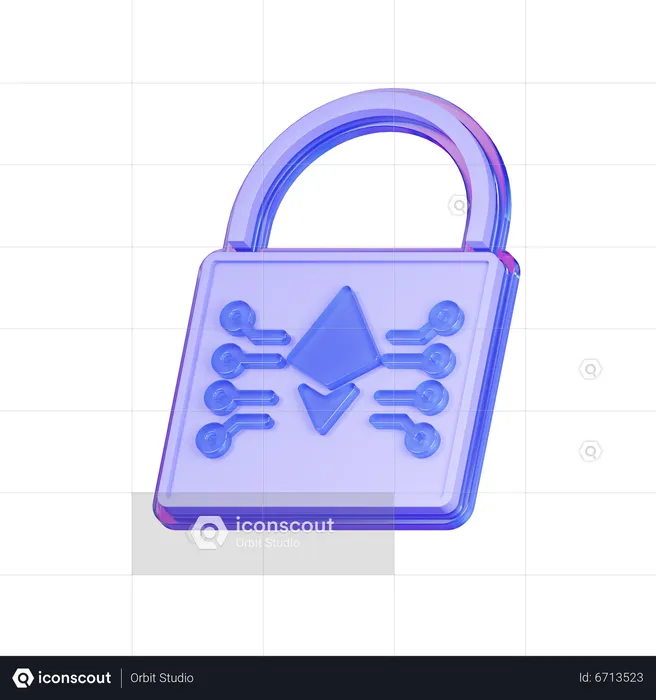 Ethereum Padlock  3D Icon