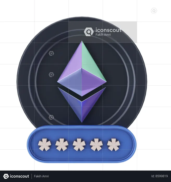 Ethereum Password  3D Icon