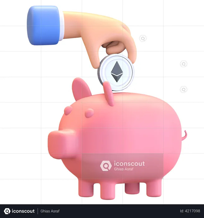 Ethereum Savings  3D Illustration