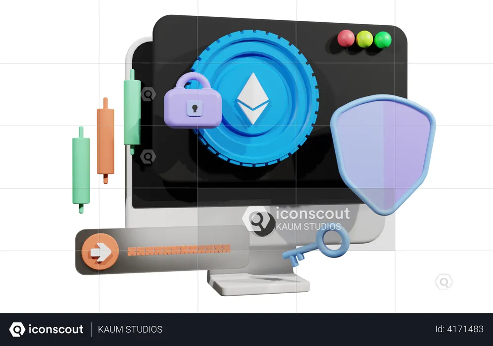 Ethereum Security  3D Illustration