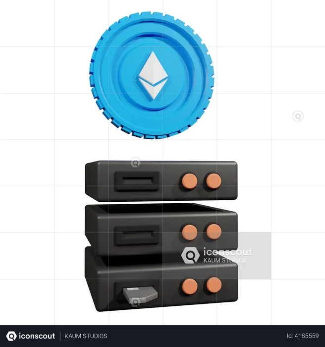 Ethereum Server  3D Illustration