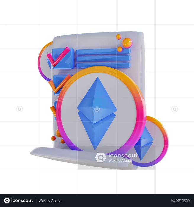 Ethereum Smart Contract  3D Icon