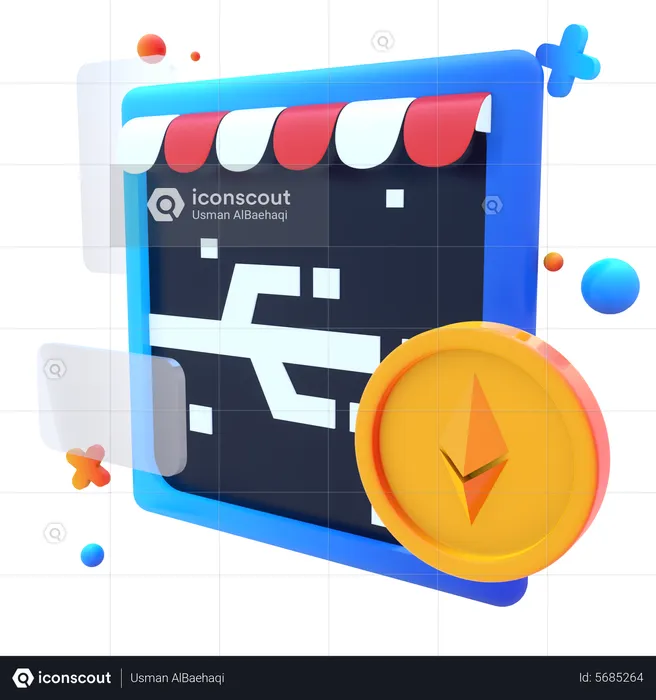 Ethereum Store  3D Icon