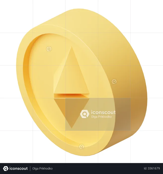 Ethereum Symbol  3D Illustration