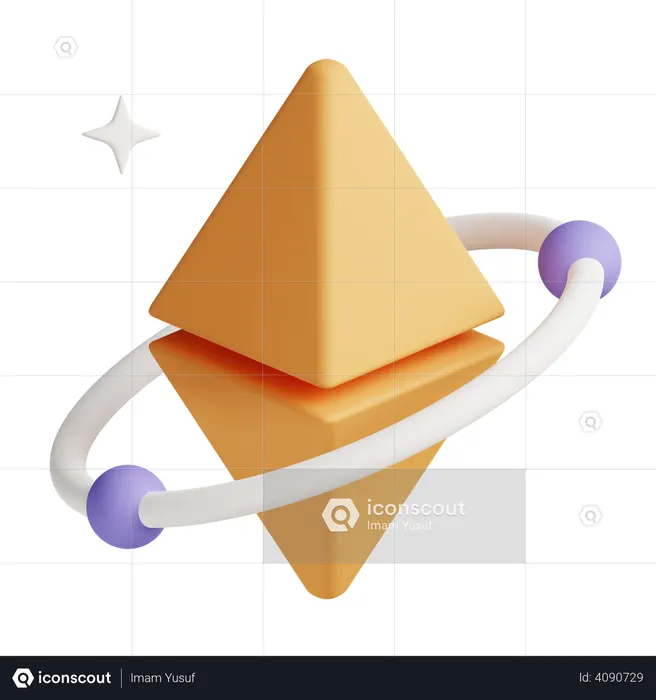 Ethereum symbol  3D Illustration