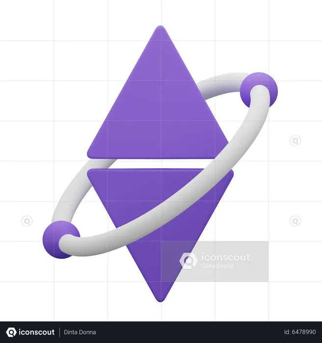 Ethereum Symbol  3D Icon