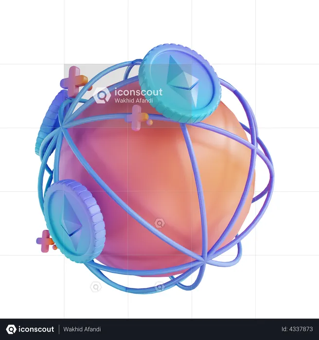 Transición internacional de ethereum  3D Icon