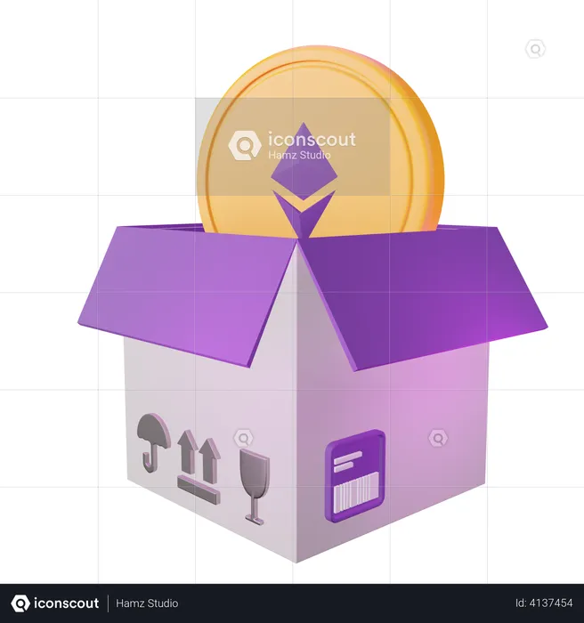 Ethereum Unbox  3D Illustration