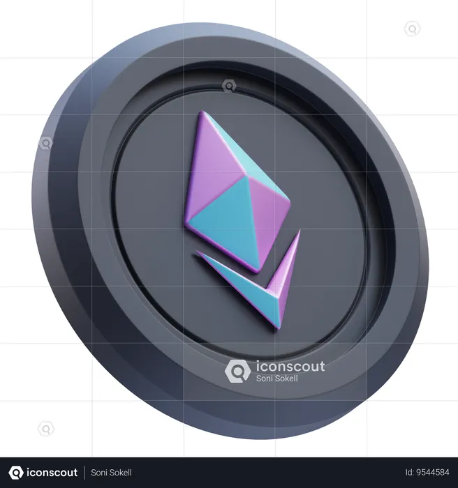 Criptomoeda etéreo  3D Icon