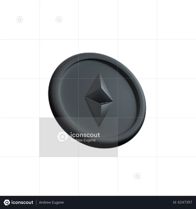 Etherium crypto coin  3D Icon