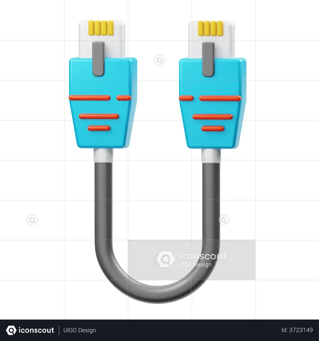 Ethernet Cable  3D Illustration