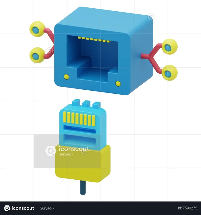 Ethernet Port  3D Icon