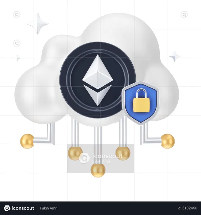 Etherum Cloud  3D Icon