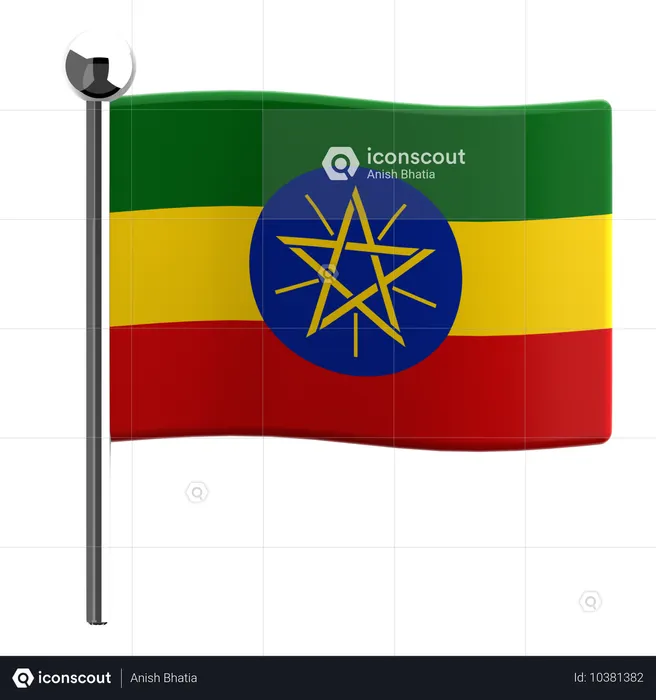 Ethiopia Flag 3D Icon