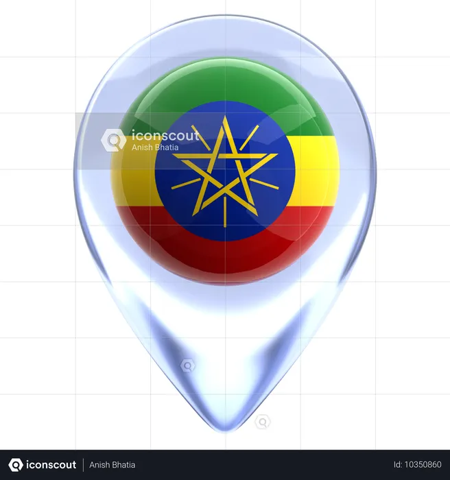 Ethiopia Flag 3D Icon