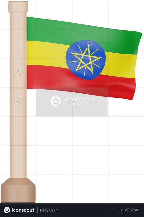 Ethiopia Flag Flag 3D Icon