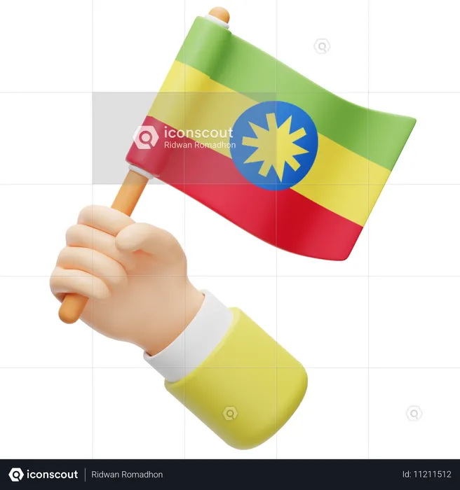 Ethiopia Flag Flag 3D Icon