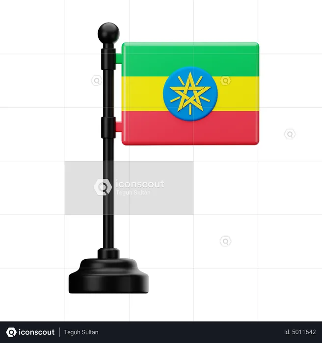 Ethiopia Flag Flag 3D Icon
