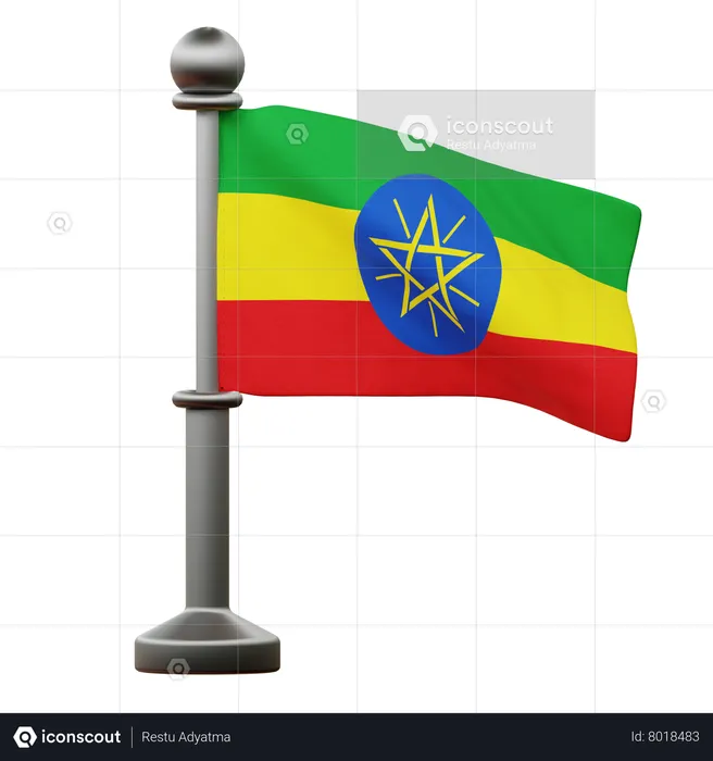 Ethiopia Flag Flag 3D Icon