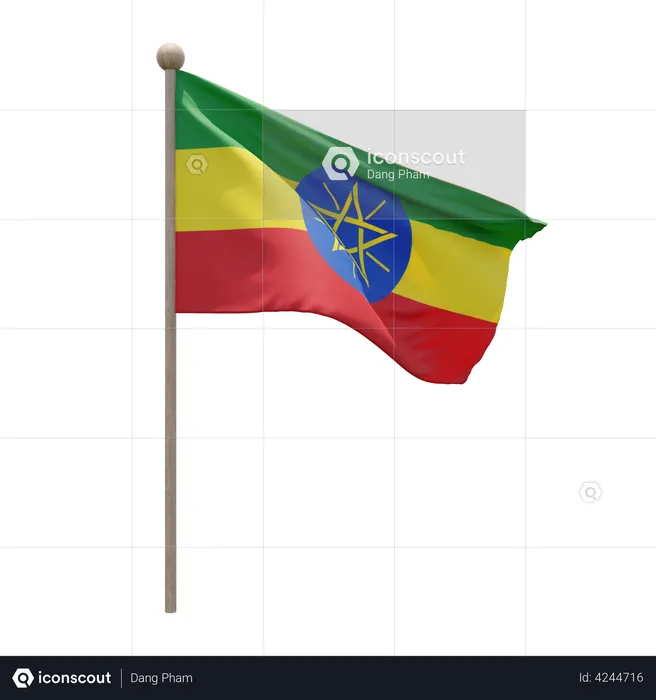 Ethiopia Flagpole Flag 3D Flag
