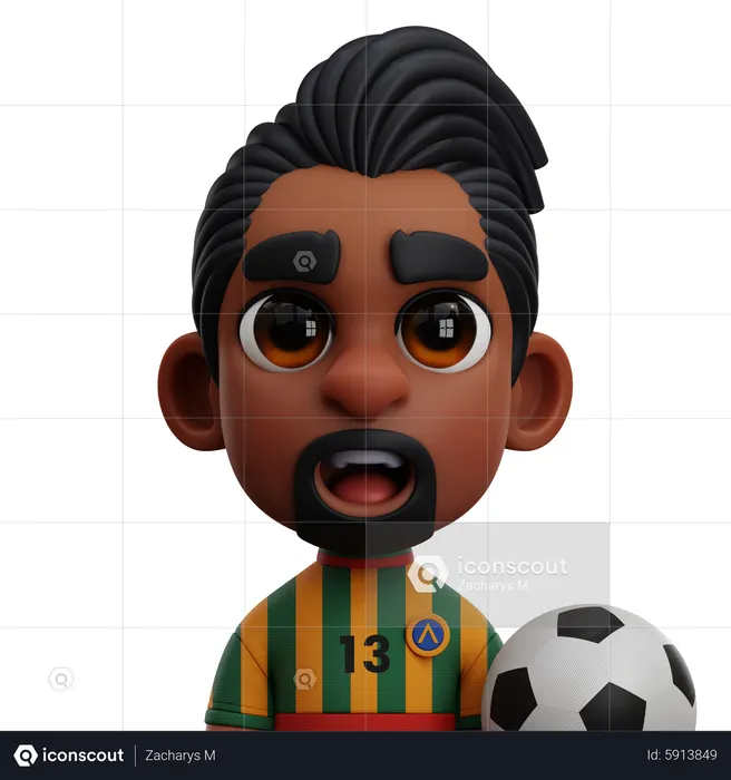 ETHIOPIA PLAYER WITH BALL  3D Icon