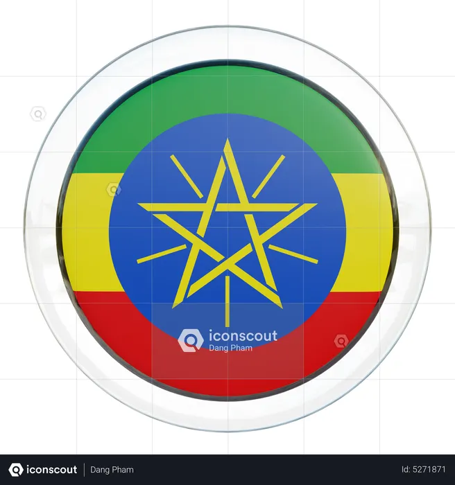 Ethiopia Round Flag Flag 3D Icon