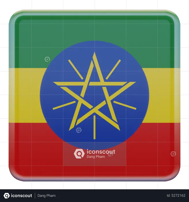 Ethiopia Square Flag Flag 3D Icon