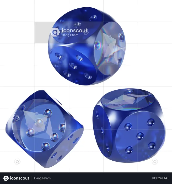 Ethw Glass Dice Crypto  3D Icon