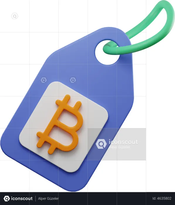 Etiqueta bitcoin  3D Illustration