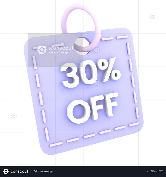 Etiqueta de desconto de 30 por cento  3D Icon