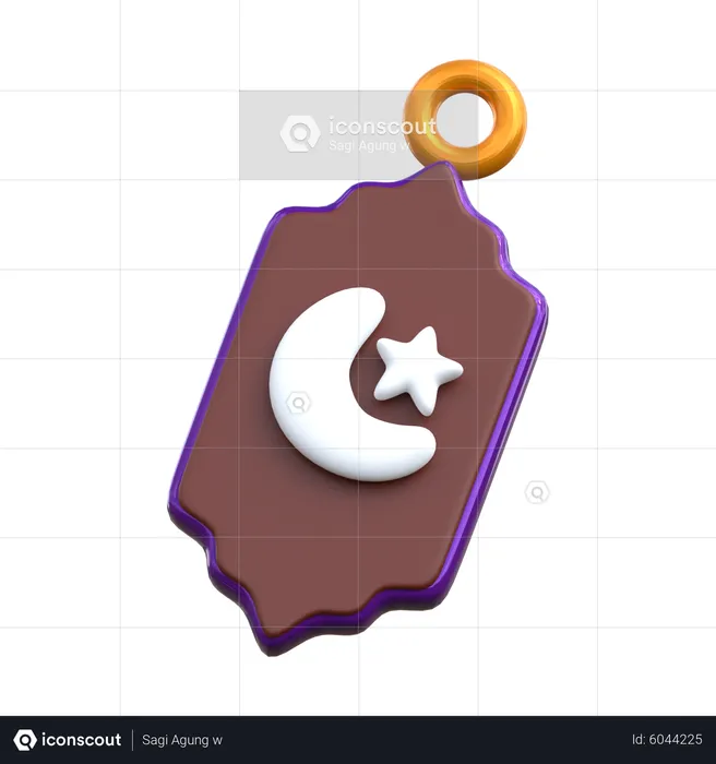 Etiqueta de descuento de ramadán  3D Icon