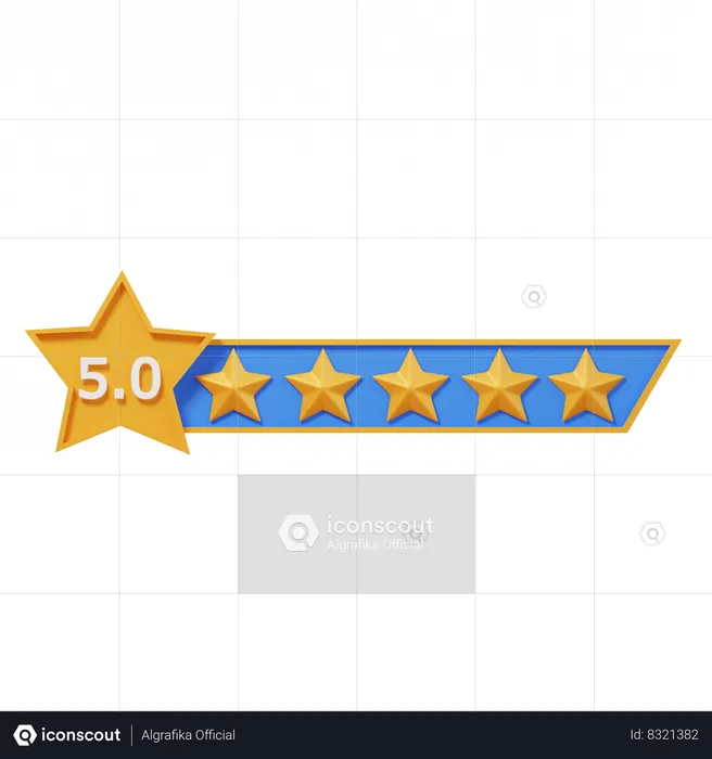 Étiquette de notation cinq étoiles  3D Icon