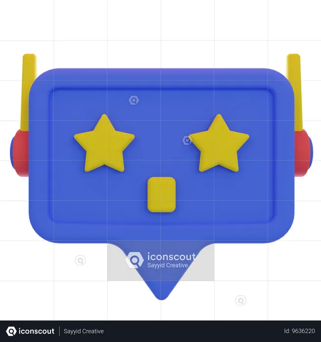 Chatbot étonné  3D Icon