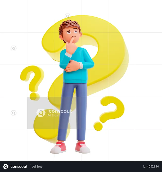 Étudiant ayant des doutes  3D Icon