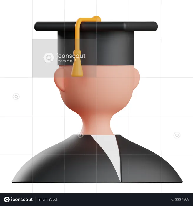 Étudiant diplômé  3D Illustration